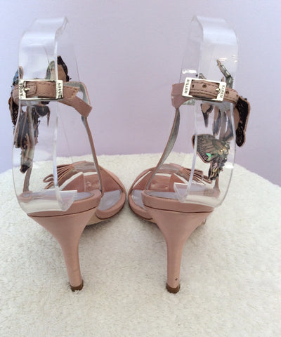 Karen Millen Pink Butterfly Detail Satin Sandals Size 4/37 - Whispers Dress Agency - Sold - 4