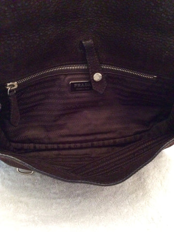 Prada Brown Nu Buck Leather Shoulder Bag - Whispers Dress Agency - Sold - 5