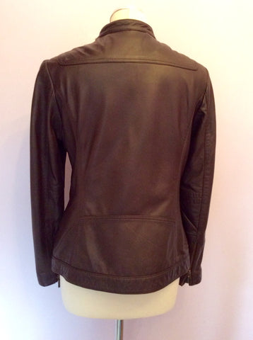 Monsoon Dark Brown Soft Leather Jacket Size 14 - Whispers Dress Agency - Sold - 2