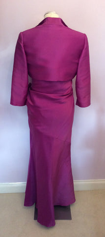 LORCAN MULLANY FOR BELLVILLE SASSOON FUSHIA PINK EVENING DRESS & BOLERO JACKET SIZE 14 - Whispers Dress Agency - Womens Eveningwear - 2