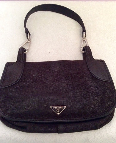 Prada Brown Nu Buck Leather Shoulder Bag - Whispers Dress Agency - Sold - 2