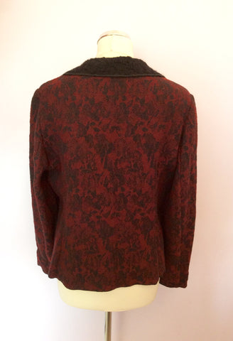 Aria Dark Red & Black Wool Blend Jacket Size 14 - Whispers Dress Agency - Womens Coats & Jackets - 3