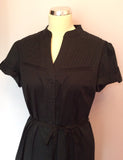 Betty Jackson Black Cotton Shirt Dress Size 16 - Whispers Dress Agency - Sold - 2