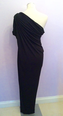 Brand New Kore Sophia Kokosalaki Black One Shoulder Evening Dress Size S - Whispers Dress Agency - Sold - 3