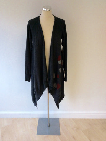 CREA CONCEPT DARK GREY MERINO WOOL CARDIGAN SIZE 42 UK 12 - Whispers Dress Agency - Womens Knitwear - 1