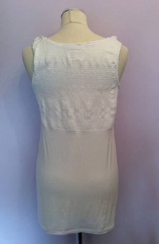 Avoca Anthology White Sleeveless Ruched Top Size L - Whispers Dress Agency - Sold - 3