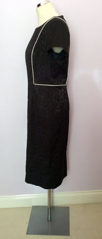 CONDICI BLACK & WHITE TRIM PENCIL DRESS SIZE 14 - Whispers Dress Agency - Womens Dresses - 4