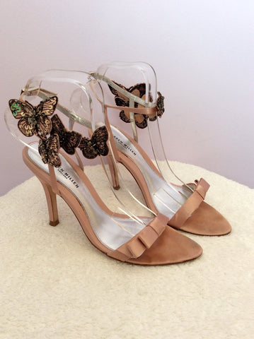 Karen Millen Pink Butterfly Detail Satin Sandals Size 4/37 - Whispers Dress Agency - Sold - 1
