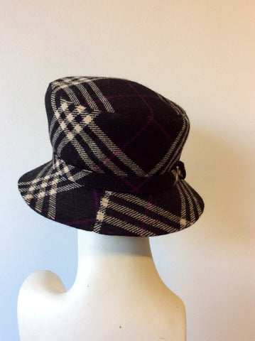 BURBERRY BY PHILIP TREACY BLACK CHECK WOOL HAT - Whispers Dress Agency - Sold - 3