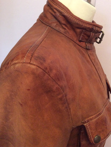 Belstaff Cognac / Antique Brown Leather 'Triumph' Jacket Size 12/14 - Whispers Dress Agency - Sold - 7