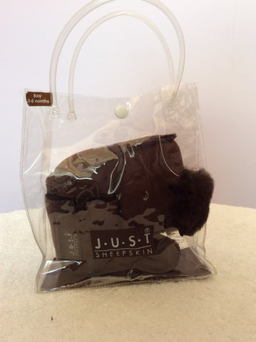 Brand New Just Sheepskin Brown Sheepskin Booties Size 0-6 Months - Whispers Dress Agency - Baby - 2