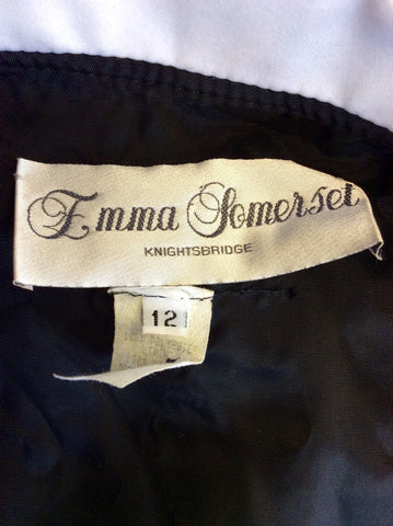 EMMA SOMERSET BLACK & WHITE BOLERO JACKET & LONG EVENING DRESS SIZE 12 - Whispers Dress Agency - Sold - 6