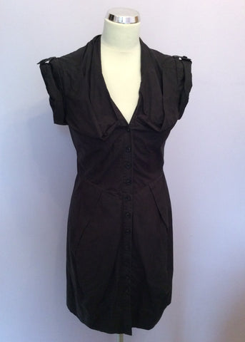 All Saints Black Cotton Cardea Shirt Dress Size 10 - Whispers Dress Agency - Sold - 2