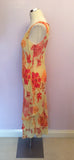 Habella Yellow & Orange Floral Print Dress Size 14 - Whispers Dress Agency - Womens Dresses - 2