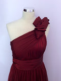 Edressit Deep Red One Shoulder Evening Dress Size 12 - Whispers Dress Agency - Womens Dresses - 2