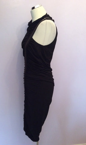 All Saints Taka Gisele Black Rouched Zip Dress Size 10 - Whispers Dress Agency - Sold - 5