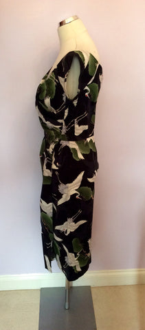 BRAND NEW BOMBSHELL PIN UP PRINT WRAP WIGGLE DRESS SIZE 14 - Whispers Dress Agency - Sold - 3