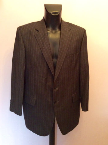 Aquascutum Dark Grey Pinstripe Wool Suit Jacket Size 44R - Whispers Dress Agency - Mens Suits & Tailoring - 1