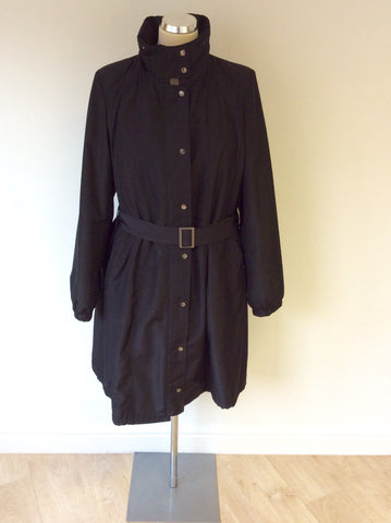 BRIEFING BLACK FOX FUR TRIM MAC/ COAT SIZE 44 UK 16 - Whispers Dress Agency - Womens Coats & Jackets - 6