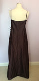 Monsoon Dark Brown Cotton & Silk Evening Dress Size 22 - Whispers Dress Agency - Sold - 3