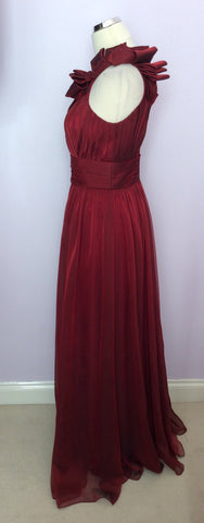 Edressit Deep Red One Shoulder Evening Dress Size 12 - Whispers Dress Agency - Womens Dresses - 3