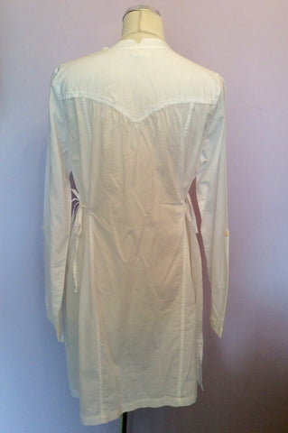 LEVIS WHITE COTTON SUMMER DRESS SIZE M - Whispers Dress Agency - Sold - 3