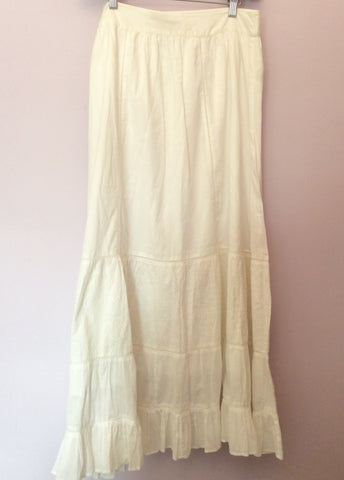 Brand New Kookai White Broidery Anglaise Trim Long Boho Skirt Size 42 UK 12/14 - Whispers Dress Agency - Sold - 2