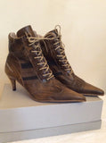 Brand New Firetrap Brown Lace Up Ankle Boots Size 3/36 - Whispers Dress Agency - Sold - 2