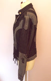 Elisa Cavaletti Black & Grey Embroidered & Lace Trim Jacket Size XL - Whispers Dress Agency - Sold - 2