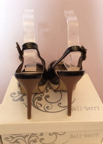 Brand New Doli-Berry Black Patent Peeptoe Slingback Heels Size 4/37 - Whispers Dress Agency - Womens Heels - 3