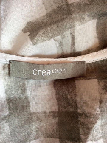 Crea Concept Grey & White Print Cotton Dress Size 42 UK 14 - Whispers Dress Agency - Sold - 4