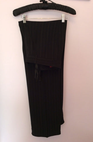 Brand New Dinomoda Black Pinstripe Trouser Suit Size 16 - Whispers Dress Agency - Sold - 4