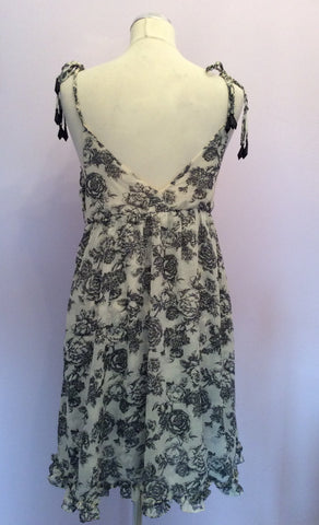 Gia London Black & Cream Floral Print Strappy Dress Size 12 - Whispers Dress Agency - Womens Dresses - 3