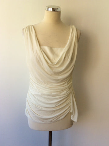 Coast Ivory Sleeveless Drape Top Size 14 - Whispers Dress Agency - Womens Tops - 1