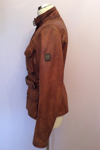 Belstaff Cognac / Antique Brown Leather 'Triumph' Jacket Size 12/14 - Whispers Dress Agency - Sold - 5