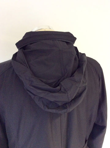 BRIEFING BLACK FOX FUR TRIM MAC/ COAT SIZE 44 UK 16 - Whispers Dress Agency - Womens Coats & Jackets - 9