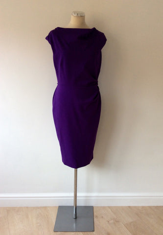 COAST PURPLE PENCIL DRESS SIZE 14 - Whispers Dress Agency - Sold - 1