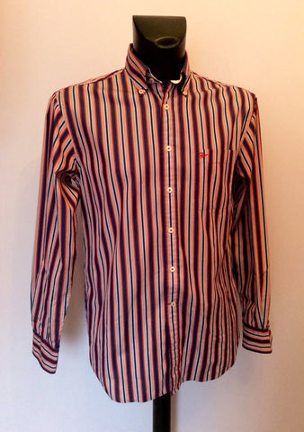 Pedro Del Hierro Red,White & Blue Stripe Cotton Shirt Size M - Whispers Dress Agency - Sold - 1