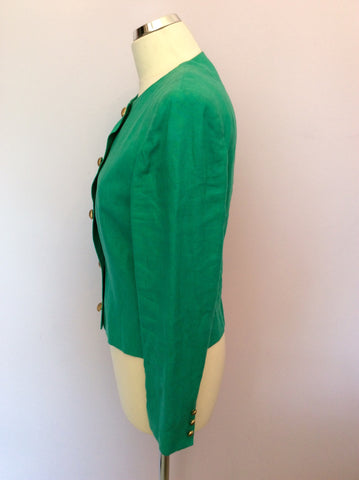 Vintage Jaeger Green Linen Box Jacket Size 10 - Whispers Dress Agency - Womens Vintage - 2