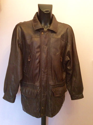 M Flues Dark Brown Soft Leather Jacket Size 52 UK XL - Whispers Dress Agency - Sold - 1