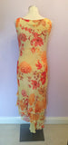 Habella Yellow & Orange Floral Print Dress Size 14 - Whispers Dress Agency - Womens Dresses - 3