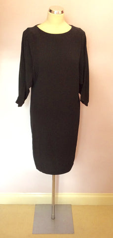 Cos Black 3/4 Batwing Sleeve Shift Dress Size 38 UK 10 - Whispers Dress Agency - Sold - 1