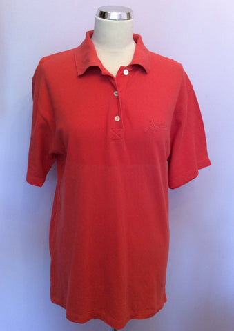 Vintage Jaeger Coral Orange Cotton Polo Shirt Size S - Whispers Dress Agency - Womens Vintage - 1