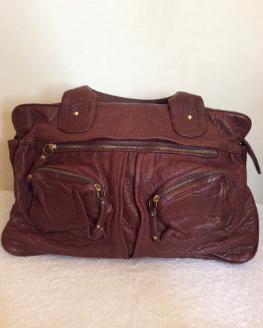 Bulga De Beer Brown Leather Tote Bag - Whispers Dress Agency - Handbags - 3
