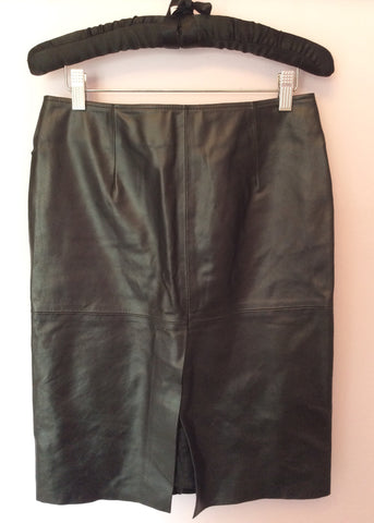 UNITED COLOURS OF BENETTON BLACK LEATHER PENCIL SKIRT SIZE 40 UK 8/10 - Whispers Dress Agency - Womens Skirts - 2