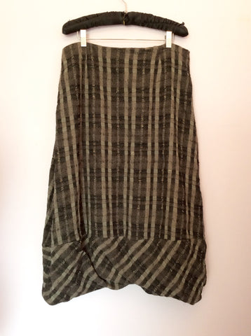 Crea Concept Black & Brown Wool Blend Skirt Size 44 UK 16 - Whispers Dress Agency - Sold - 2