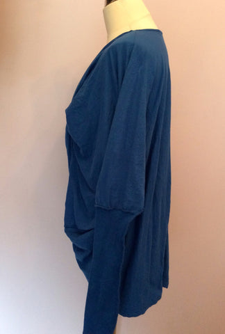Made In Italy Bright Blue Oversize Wrap Across Top Size L - Whispers Dress Agency - Womens Tops - 2