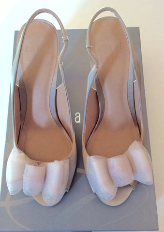 Brand New Coast Isla Natural Satin Peeptoe Slingback Heels Size 5/38 - Whispers Dress Agency - Sold - 2
