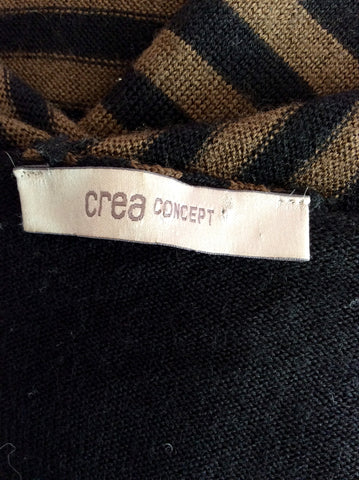Crea Concept Black & Brown Stripe Merino Wool Cardigan Size 40 UK 12 - Whispers Dress Agency - Sold - 4