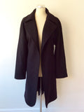JAEGER BLACK WOOL BLEND BELTED KNEE LENGTH COAT SIZE 16 - Whispers Dress Agency - Sold - 6
